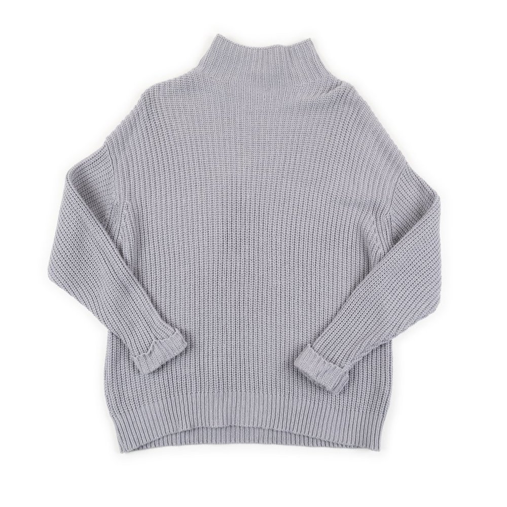 AMERICAN EAGLE Oversized Fit blue grey knit turtleneck sweater size XS/S